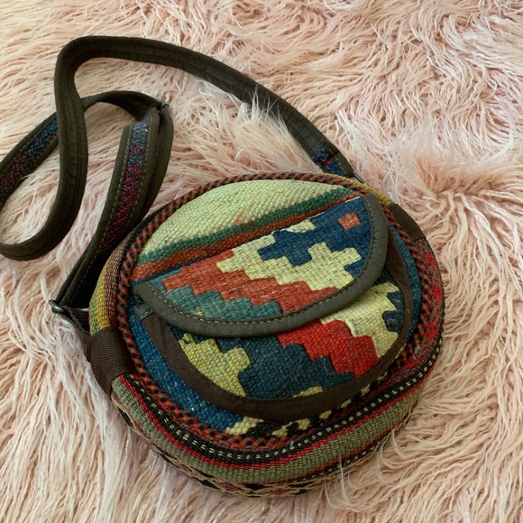 Handbags - Boho round kilim crossbody bag